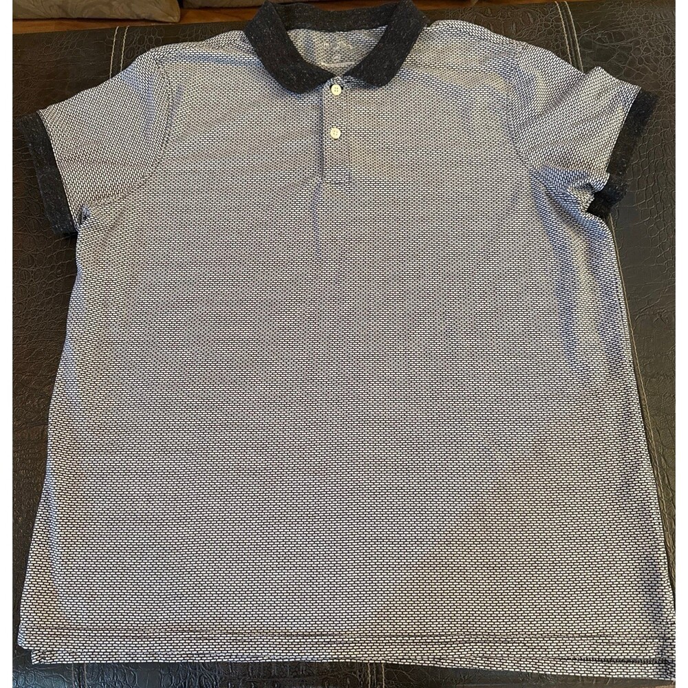Goodfellow & Co Polo Shirt Mens XXL Black Geometric Standard Fit